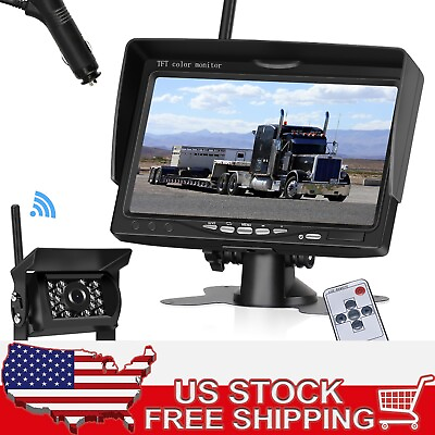 #ad Wireless Backup Rear View Camera System Car 7quot; Monitor Night Vision For Truck RV $62.99