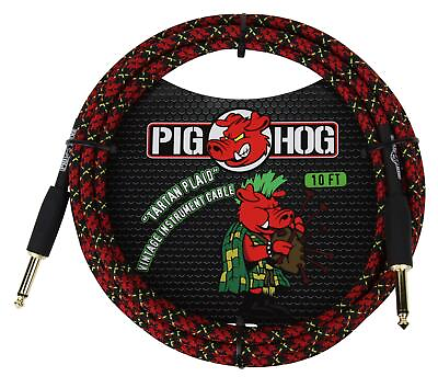 #ad t2 Pack Pig Hog Vintage Instrument Guitar Bass Cables 1 4 TS Daphne Blue 10 ft $28.04