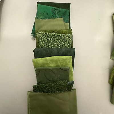 #ad Fabric over 2 yards total 100% cotton quilt shop quality greens $15.93
