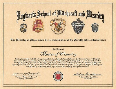 #ad #ad Harry Potter Hogwarts School Certificate Of Graduation Can Be Personalized 🧙🏻‍ $2.33