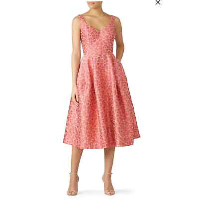 #ad Jill Jill Stuart Pink Floral Jacquard Sweetheart Cocktail Midi Dress Size 0 $175.00