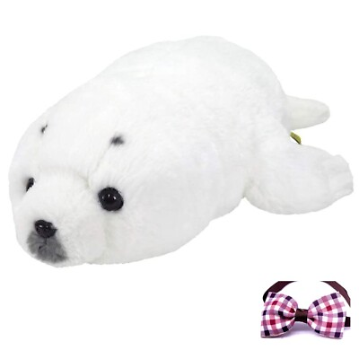#ad Sunlemon Cuddly Plush Fluffy Harp Seal Lap stuffed Hiza Azarashi Pet Choker $53.88