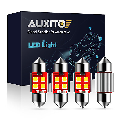 #ad AUXITO CANBUS 4X 31MM Festoon DE3175 LED Map Dome Interior Light Bulbs 6000K $10.99