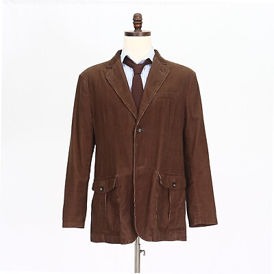 #ad IZOD 44R Brown Sport Coat Blazer Jacket Solid 2B Corduroy $49.99