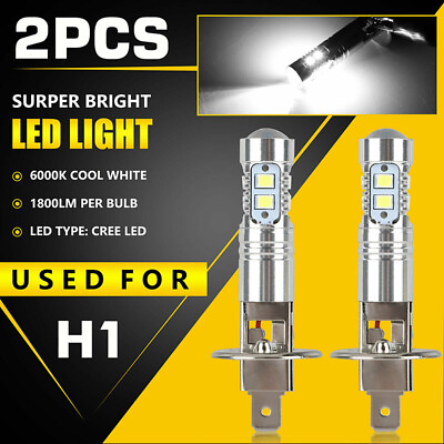 #ad 2x Super Bright 100W CREE H1 LED Headlight Bulbs Fog DRL Light 6000K Xenon White $8.48