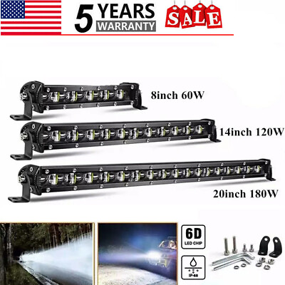 #ad 8quot; 14quot; 20quot; inch LED Light Bar Spot Beam Fog Snow Lamp For Jeep Offroad Truck SUV $13.98