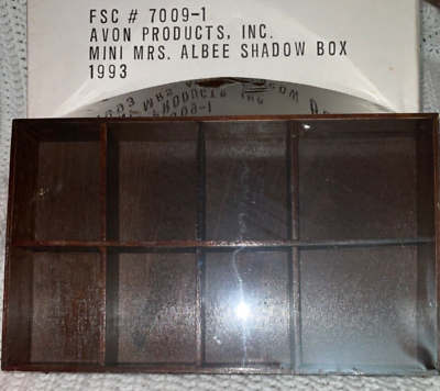 #ad Avon #x27;93 Shadow Box Shelf Mini Mrs Albee Wood 8 Sections New Sealed G21 $22.50