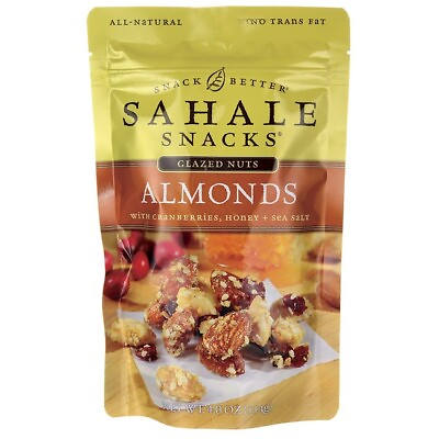 #ad Sahale Snacks Glazed Nuts Almonds with Cranberries Honey Sea Salt 4 oz Pkg $11.35