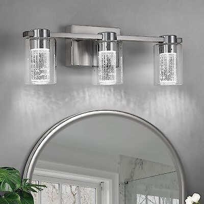 #ad Bathroom Light Fixtures Brushed Nickel 3 Light Bathroom Vanity Light Over Mirror $94.64
