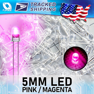 #ad 5mm PINK LED Magenta Clear Lens Magenta Light Emitting Diode Focused Pink Lights $8.88