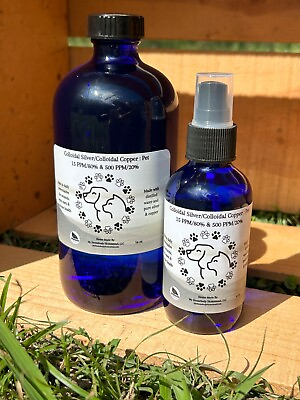 #ad 80 20 Colloidal Silver Copper For Pets Combo Set $25.00
