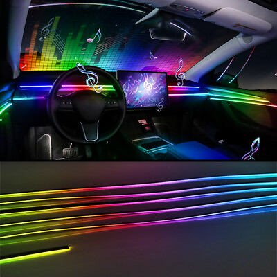 18 In 1 Full Color Streamer Car Ambient Lights RGB 64 Color LED Interior Strips $44.69