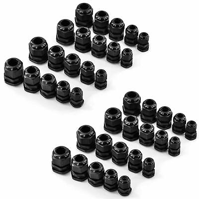 #ad 40 Packs Cable Glands Wire Connectors Plastic Nylon Waterproof Adjustable 3 16mm $21.99