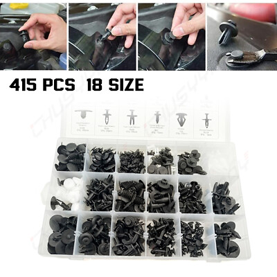 #ad 415pcs 18 Style For Ford Chevy Trim Clip Car Retainer Panel Bumper Fastener Kit $25.99
