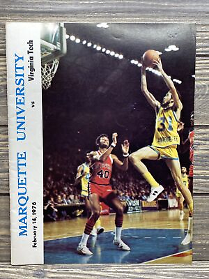 #ad Vtg Souvenir Program 1976 Marquette University vs Virginia Tech Basketball $101.99