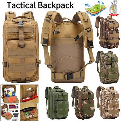 #ad Tactical Military Molle Backpack Small Army Survival Bug Out Bag Rucksack Pack $23.59