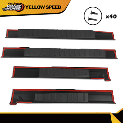 #ad 4Pcs Rocker Panel Protector Guard Covers Fit For 09 14 Ford F150 Crew Cab Pickup $36.24