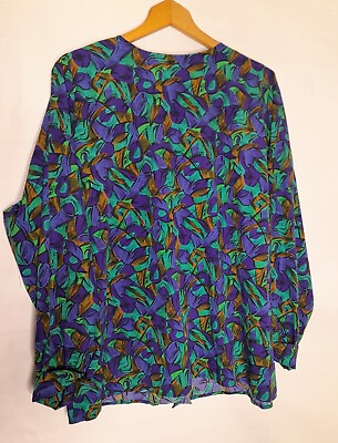 #ad Notations 18 Vintage Geometric women#x27;s blouse Plus size $26.00