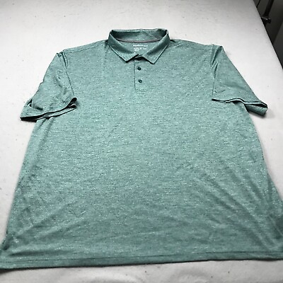 #ad Reebok Golf Polo Shirt Mens 4XLT Tall Green Blue Short Sleeve Casual Logo $24.99
