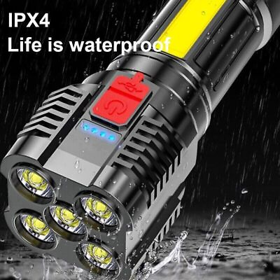 Super Bright 10000000LM LED Torch Tactical Flashlight USB Rechargeable $9.78