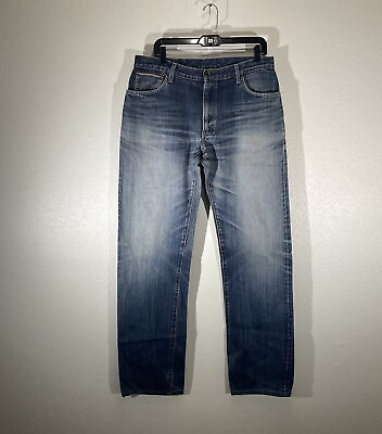 #ad Edwin 505S Selvedge Jeans Blue Denim Distressed Japanese Redline Mens 34x36 $135.96