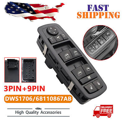 #ad Front Driver Power Window Switch Master 68110867AB for Ram 1500 4500 2012 2015 $19.79