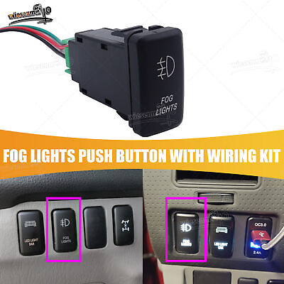FOG LIGHT Push Button Switch White LED Indicator Light Fit Toyota Tacoma 4Runner $8.99