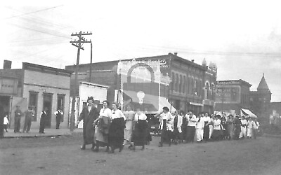 #ad Street View Womens Suffragette Parade Seneca Kansas KS Reprint Postcard $4.99
