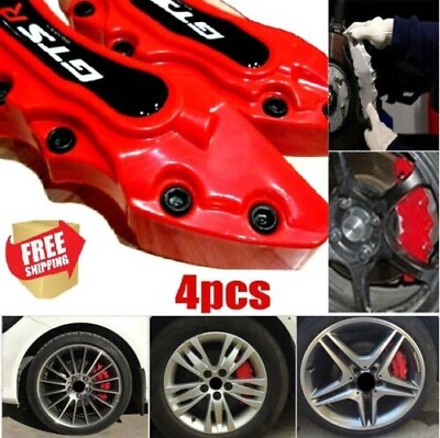 #ad 4x Brake Caliper Cover ABS Universal Disc Front Rear SUV RED RAV4 Corolla Tuning $59.90