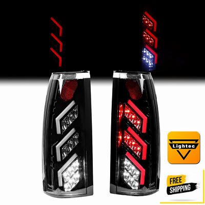 LED Pair Tail Lights for 1988 1999 Chevy GMC C K 1500 2500 3500 Black Clear Lamp $175.99