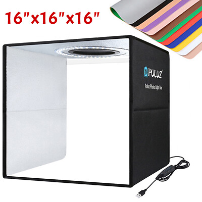 #ad 16quot; LED Photo Studio Light Box Portable Folding Photography Shooting Tent Kit🔥 $20.95
