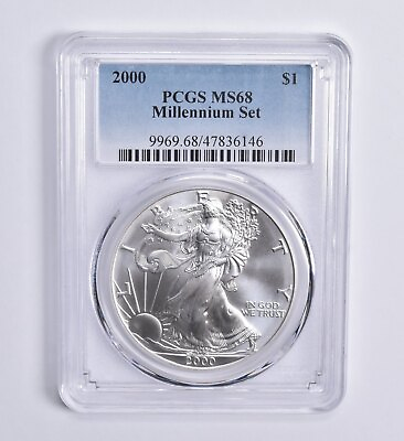 #ad MS68 2000 Millennium Set American Silver Eagle PCGS Blue Label $59.95