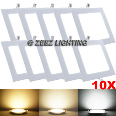 #ad 10X 12W 6quot; Square Warm White LED Recessed Ceiling Panel Light Bulb Lamp Fixtur $61.59