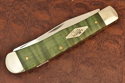 #ad CASE XX USA CURLY GREEN WOOD FULL SIZE TRAPPER KNIFE 7254 SS 2018 5571 $116.00