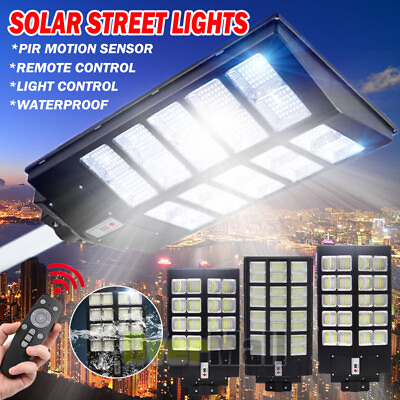990000000LM 1600W Solar Street Light Dusk to Dawn LampRemotePole Road Lighting $144.61