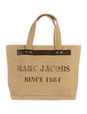 #ad Marc Jacobs Leather Trimmed Burlap Tote New With Tag $109.00