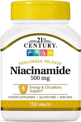 #ad 21st Century Niacinamide 500 mg Prolonged Release Tablets 110 Count $7.07