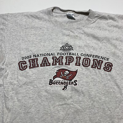 #ad Tampa Bay Buccaneers NFL 2002 Super Bowl 37 XXXVII Champions Vintage T Shirt L $8.00