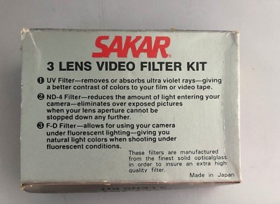 #ad 3 Lens Optical Glass Filter Kit Film Photography Video 49mm $12.00
