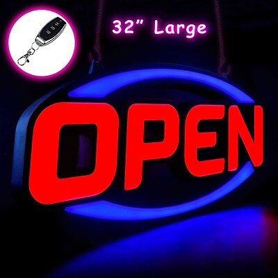 #ad Large LED Open Sign Neon Light Bright for Restaurant Bar Pub Shop Store Business $155.87