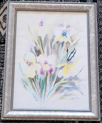 #ad Beautiful Watercolor Painting – Lovely Floral – GDC – FRAMED – COLORFUL PIECE $149.99