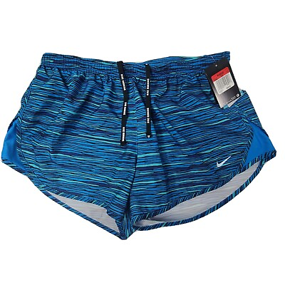 #ad Women#x27;s Large Nike Equilibrium Modern Tempo Shorts Blue Stripped 723944 435 $20.22