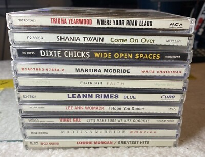 #ad 10 CDs   Country Artist Various see titles tested all working perfect $23.00