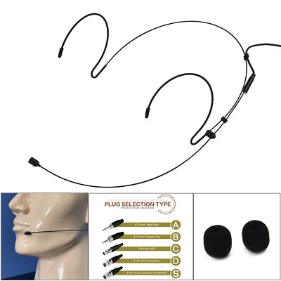 #ad Double Earhook Headset Mic Headworn Microphone For For Wireless $10.33