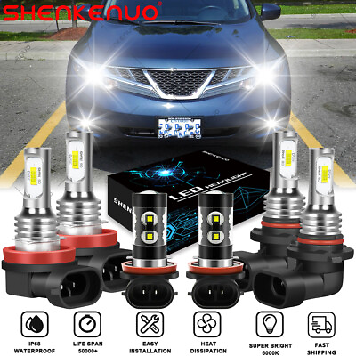 #ad For Nissan Murano 2009 2014 6x LED Headlight Bulbs High Low Beam Fog Light Bulbs $34.30
