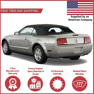 #ad #ad Convertible Soft Top 2005 2014 Ford Mustang w DOT Heated Glass Window Sailcloth $296.10