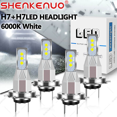 #ad 4X H7 H7 LED Headlight Bulbs Kit High Low Beam Bright 6500K Cool White 10000LM $36.45