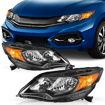 #ad #ad For 14 15 Honda Civic Coupe 2Dr OE Style Halogen Headlights Assembly Pair $188.00