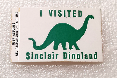 #ad New York Worlds Fair I Visited Sinclair Dinoland Dinosaur Sticker Shield NOS $18.99
