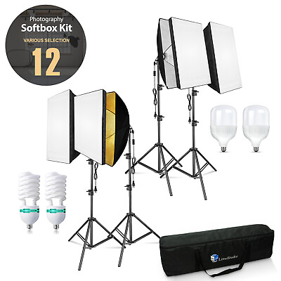 Photo Studio Lighting 24quot;x16quot; Softbox with 82.3quot; Light Stand Carry Bag Bulbs $45.80